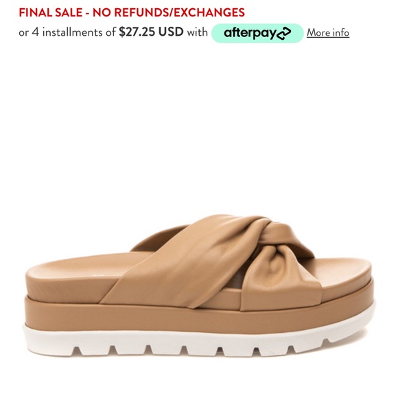 J Slides BRIGHT sand leather sandal - Picture 2 of 4